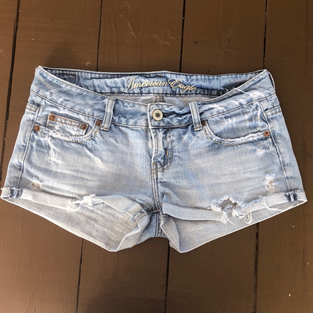 AE ripped jean shorts